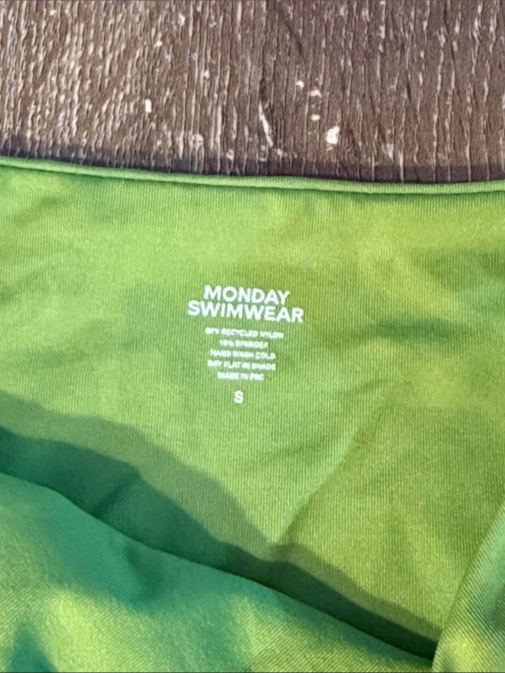 Monday Swimwear Lime Green Bikini Bottom, Size Small